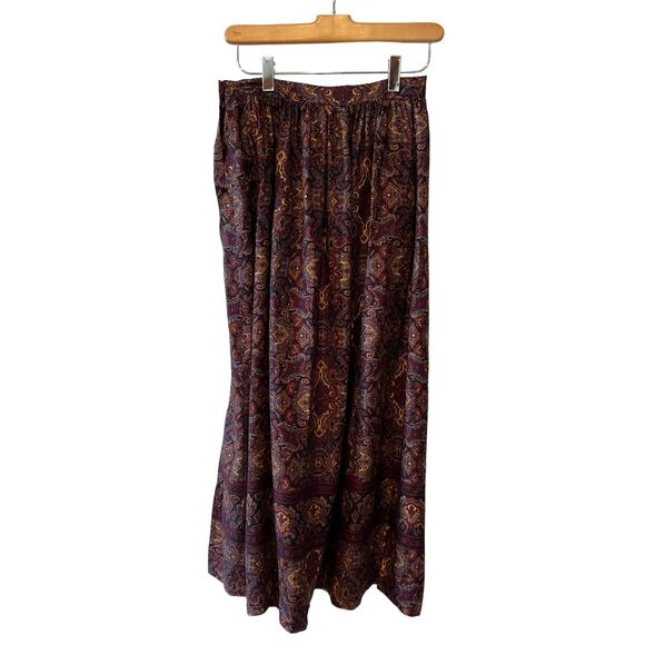 Vintage 80s Charter Club Midi Skirt Classic Pleated Paisley Print - Picture 1 of 5